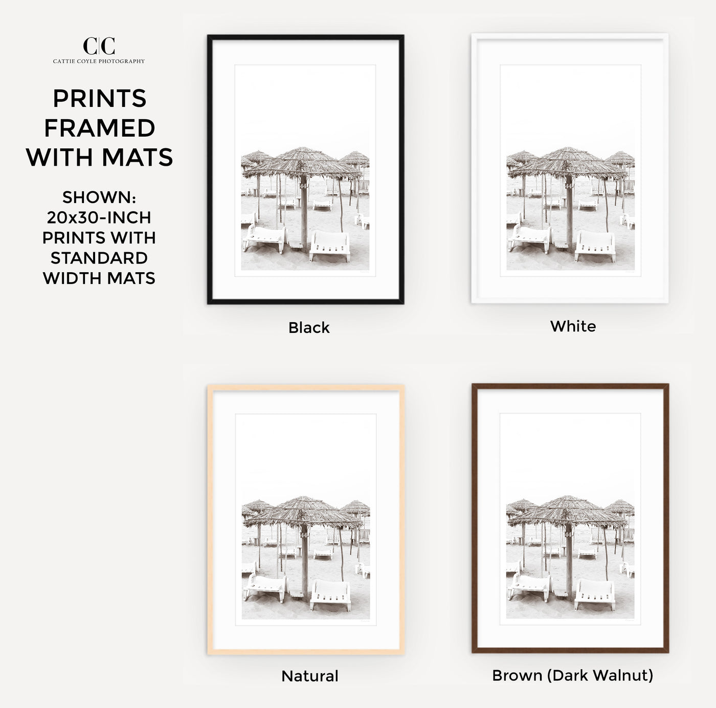 Beach Days – Framed black and white fine art prints by Cattie Coyle Photography