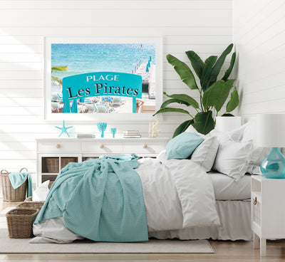 Plage les Pirates - Beach photography art print by Cattie Coyle Photography in bedroom
