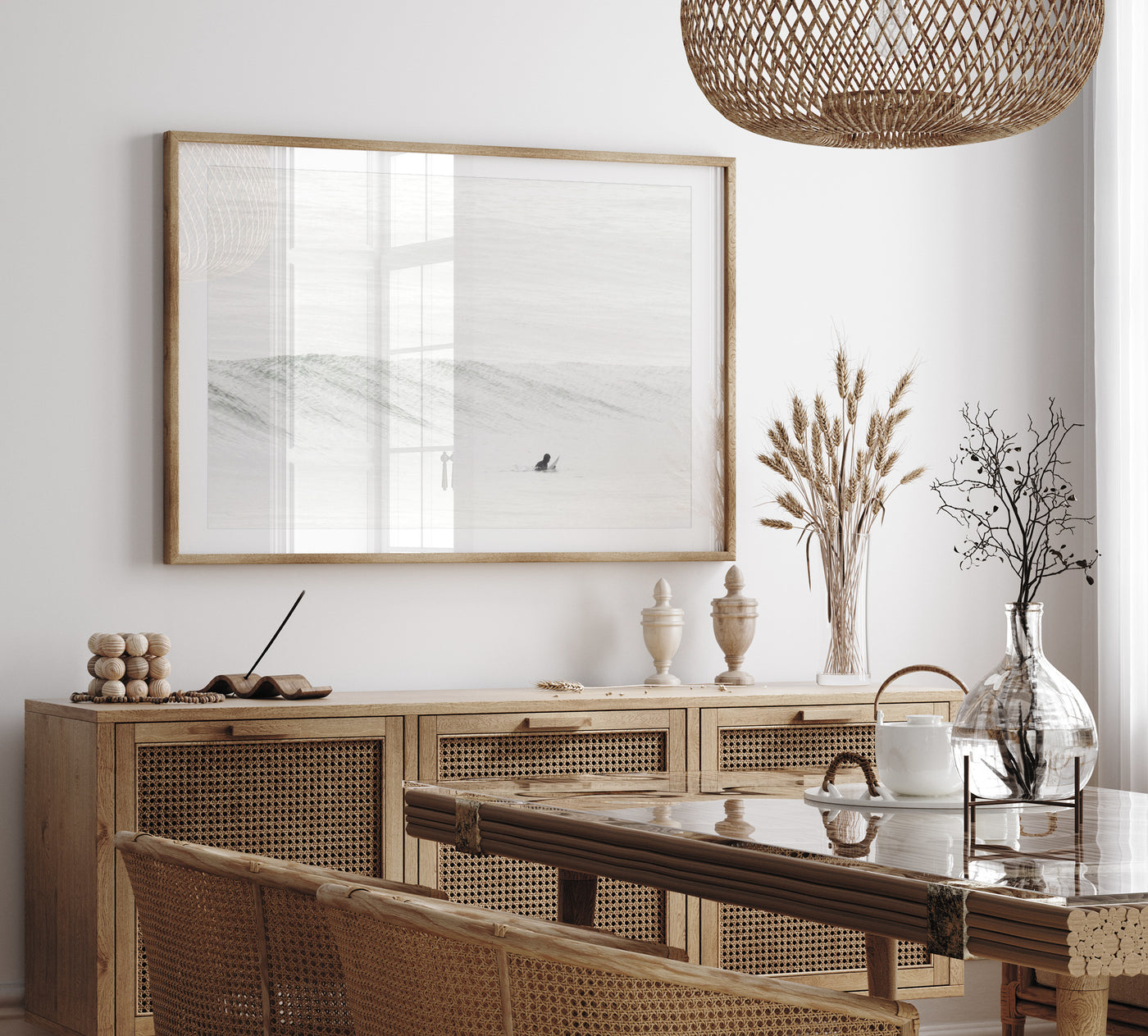 Surfing No 9 - Large fine art print by Cattie Coyle Photography in dining room