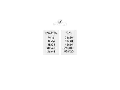 Inches to cm art size conversion chart | Cattie Coyle Photography