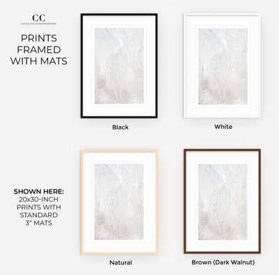 Abstract photography prints by Cattie Coyle framed with mats