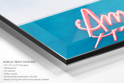 Amour - Modern acrylic glass wall art by Cattie Coyle Photography, features and closeup of corner. Copyright 2019, All rights reserved