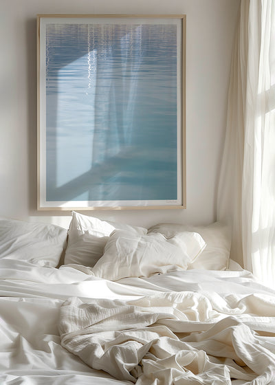 Antibes - Abstract water art print by Cattie Coyle Photography in bedroom