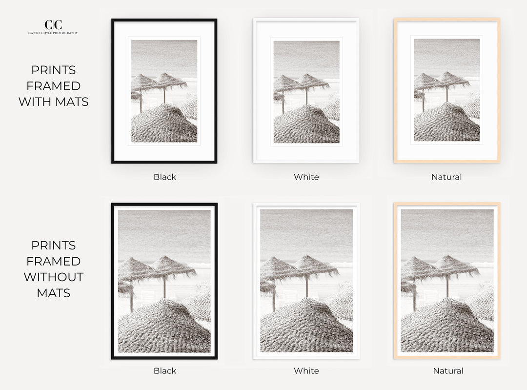 Black and White Beach Wall Art Framed or Unframed – Cattie Coyle