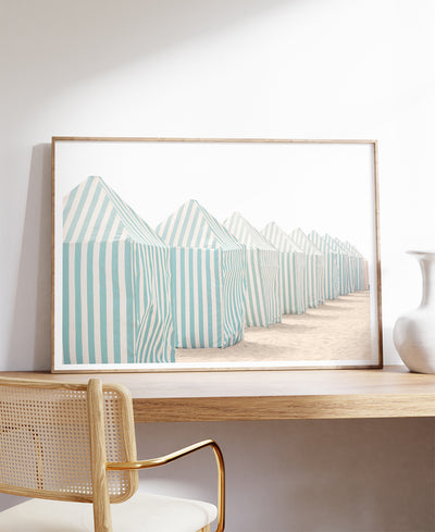 Beach art print Cattie Coyle Photography on desk