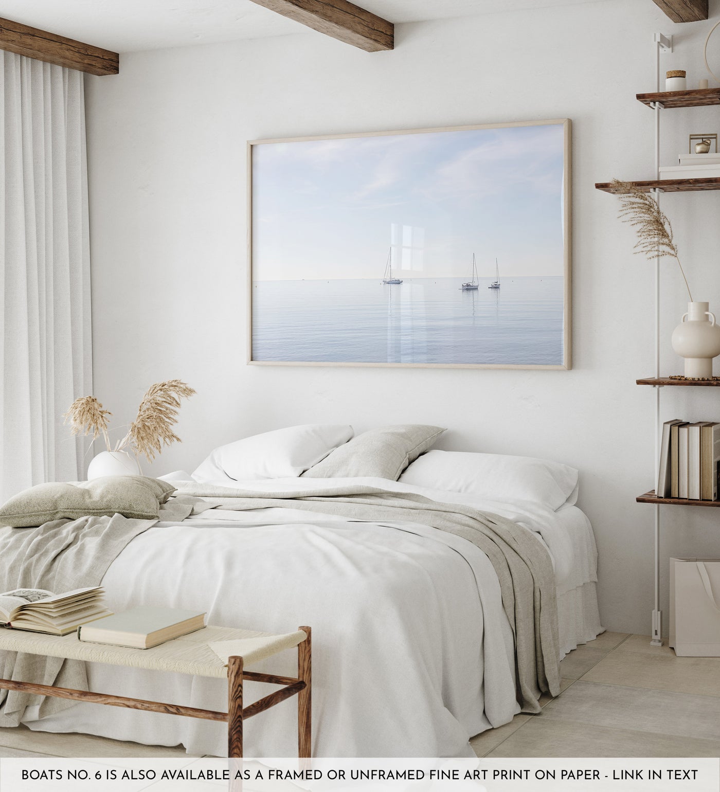 Boats No 6 - Fine art print by Cattie Coyle Photography in bedroom