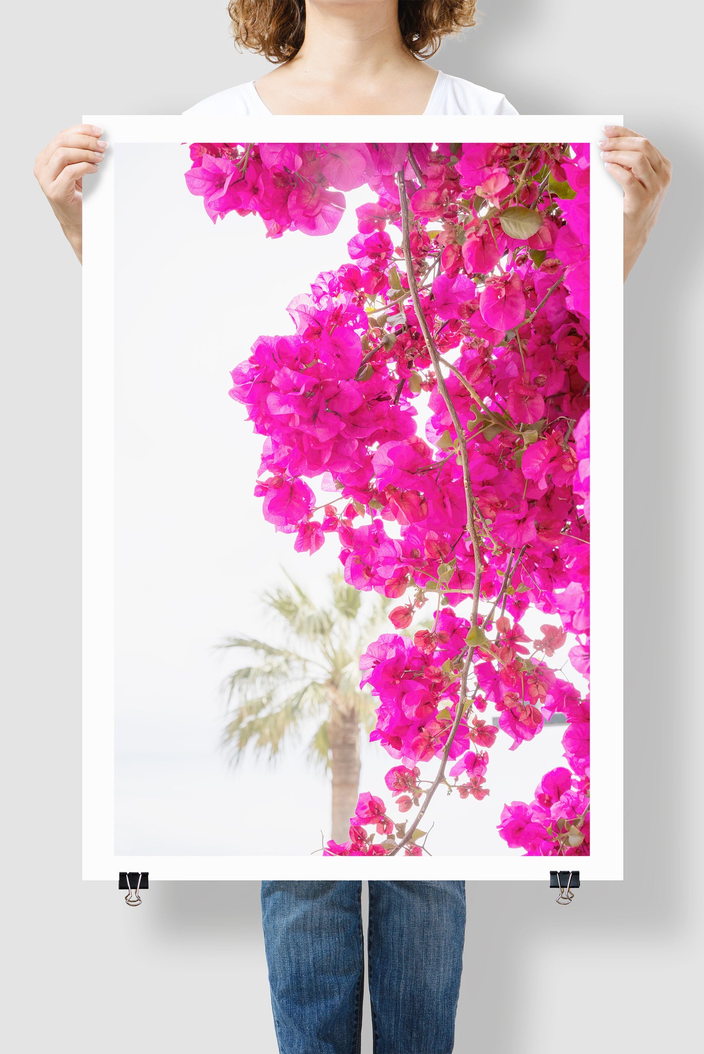 Bougainvillea and Palm Tree - Art print by Cattie Coyle Photography