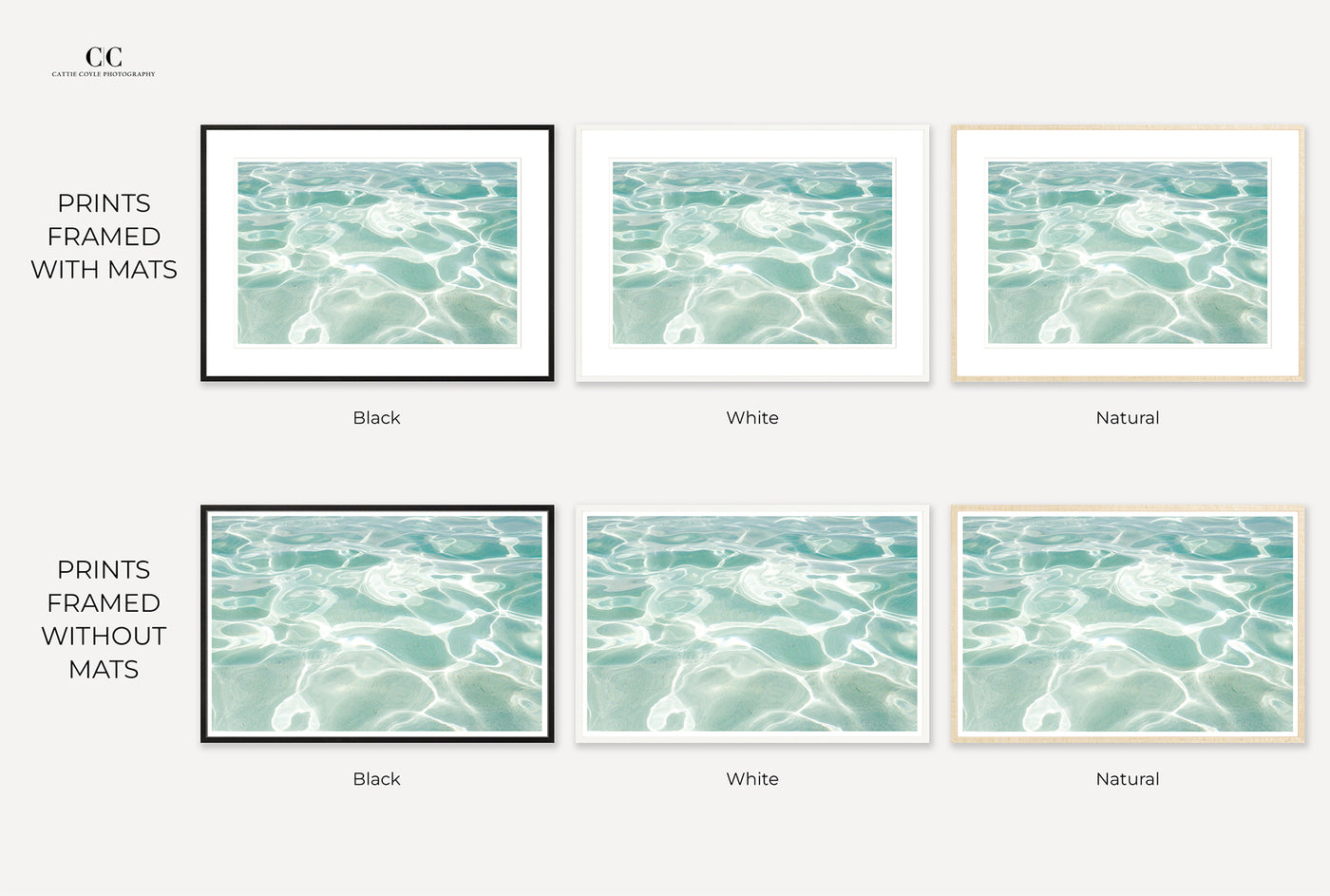 Caribbean Sea No 2 - Framed turquoise art prints by Cattie Coyle Photography 