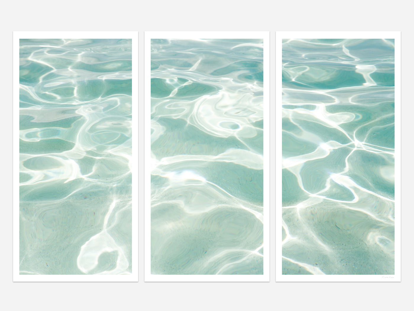 Caribbean Sea No 2 - Three piece wall art by Cattie Coyle Photography