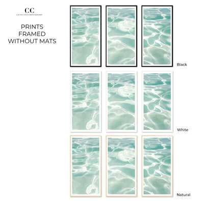 Caribbean Sea No 2 - Three piece wall art by Cattie Coyle Photography framed without mats