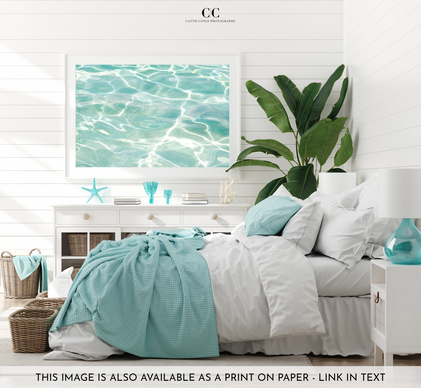 Caribbean Sea No 3 - Fine art print by Cattie Coyle Photography in bedroom
