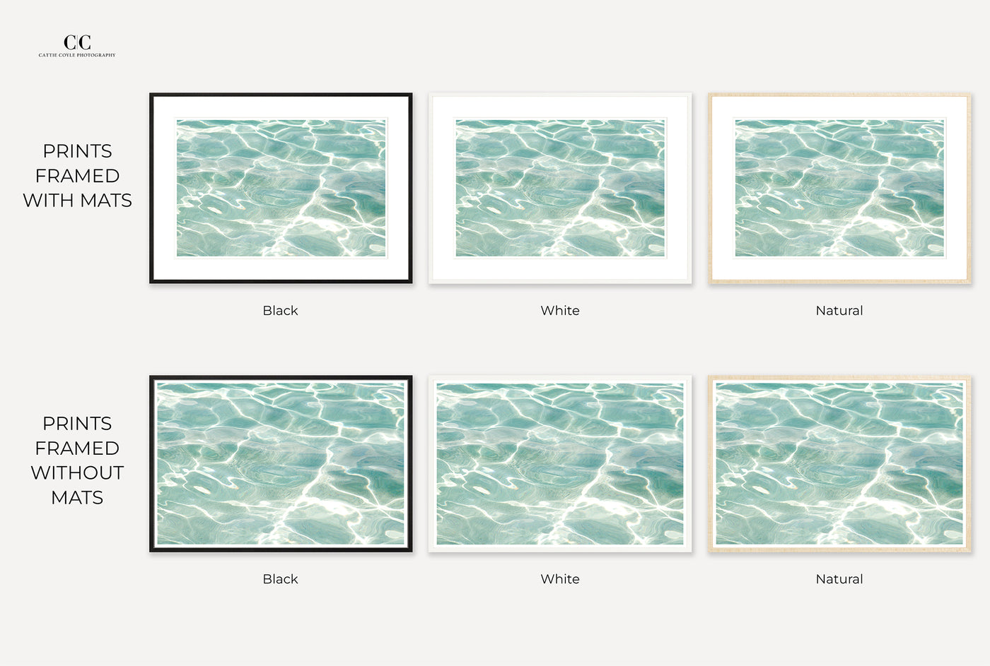 Caribbean Sea No 3 - Framed turquoise abstract art prints by Cattie Coyle Photography