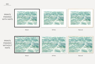 Caribbean Sea No 3 - Framed turquoise abstract art prints by Cattie Coyle Photography