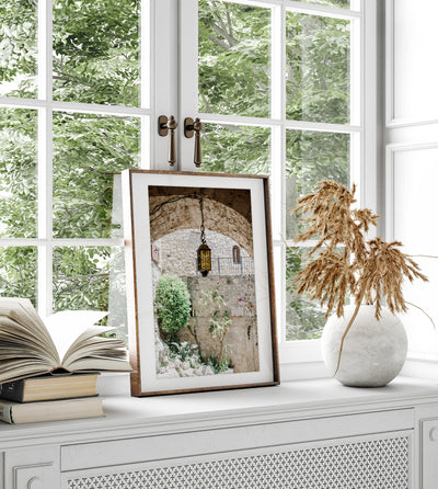 Eze France art print by Cattie Coyle Photography in window