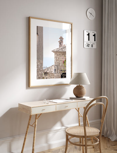 Eze French Riviera art print by Cattie Coyle Photography in home office