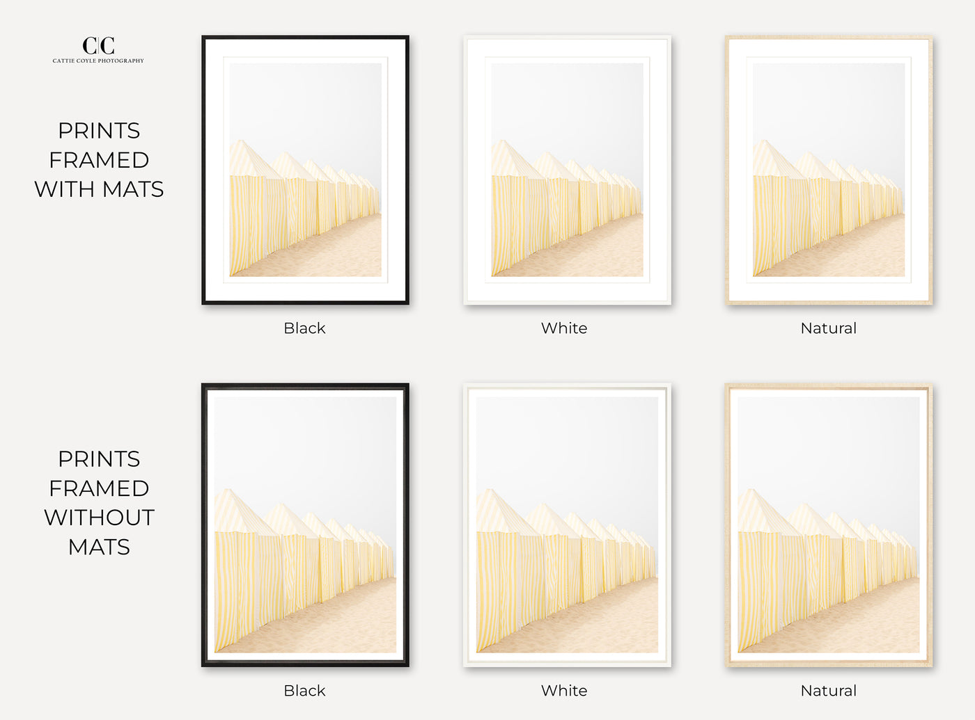 Framed beach art prints by Cattie Coyle Photography