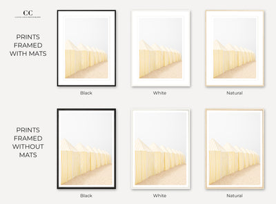 Framed beach art prints by Cattie Coyle Photography