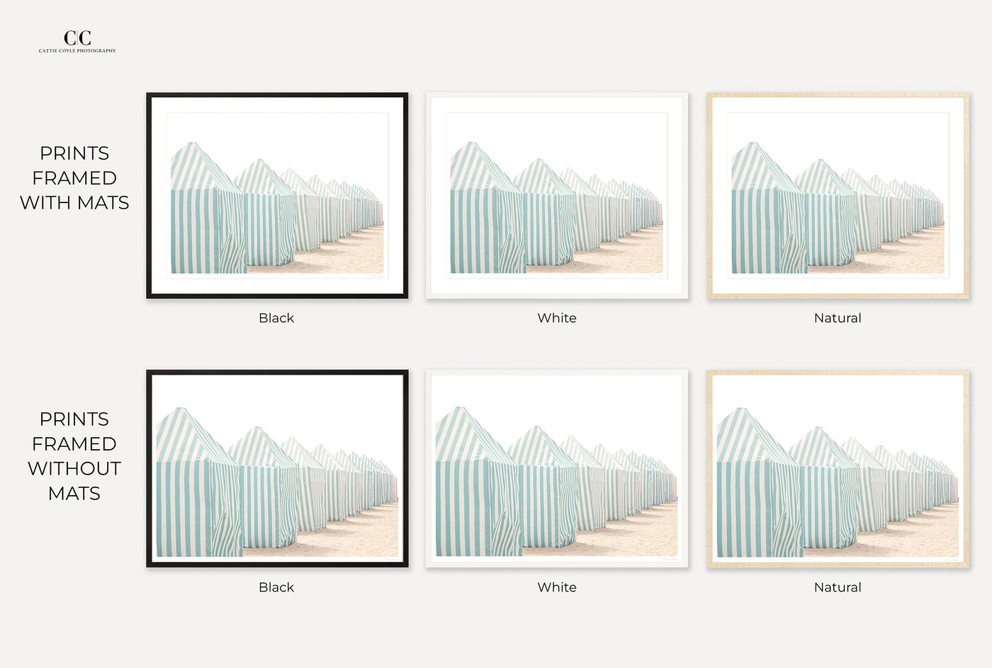Framed beach art prints by Cattie Coyle Photography