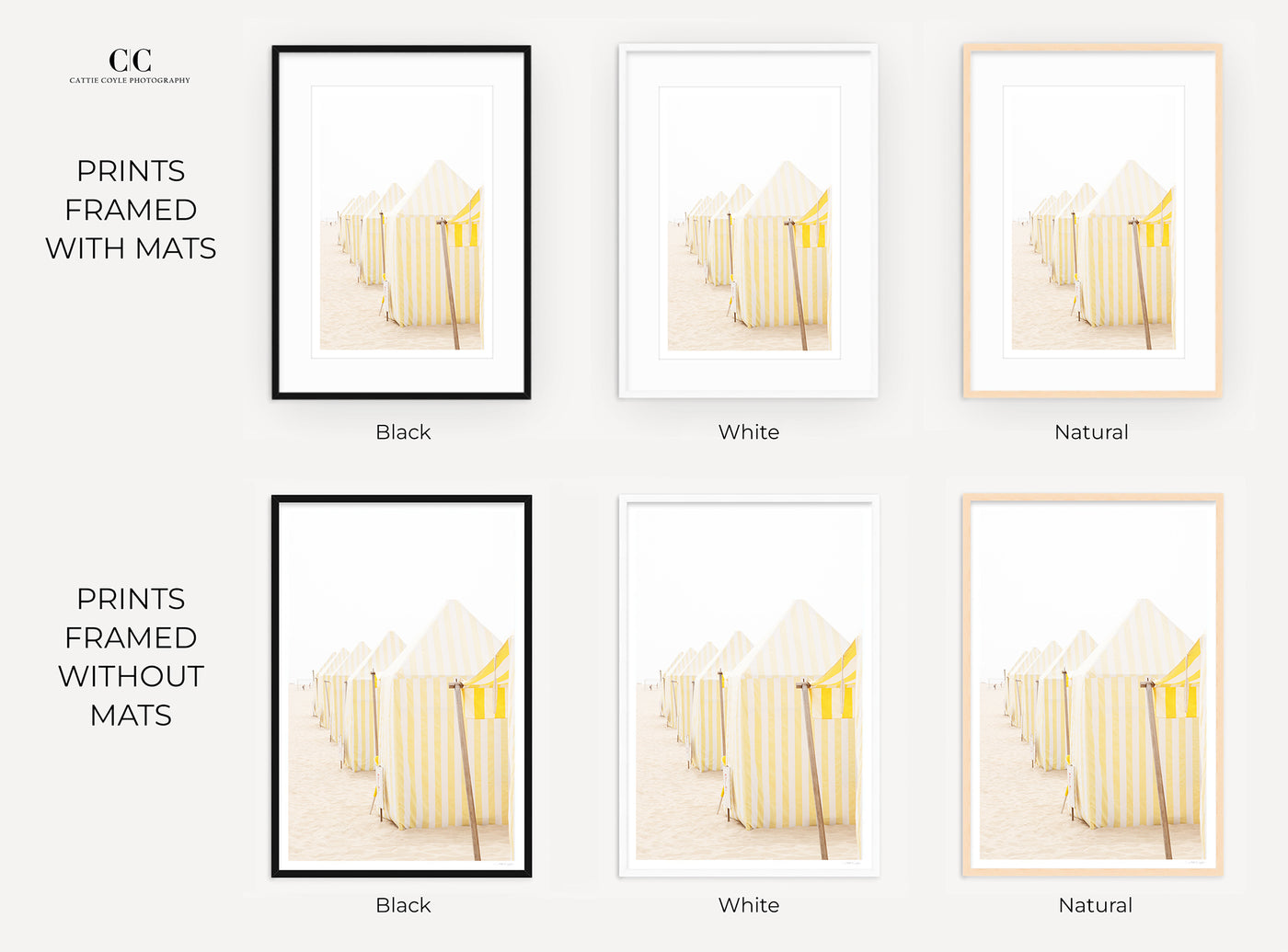 Framed beach prints by Cattie Coyle Photography