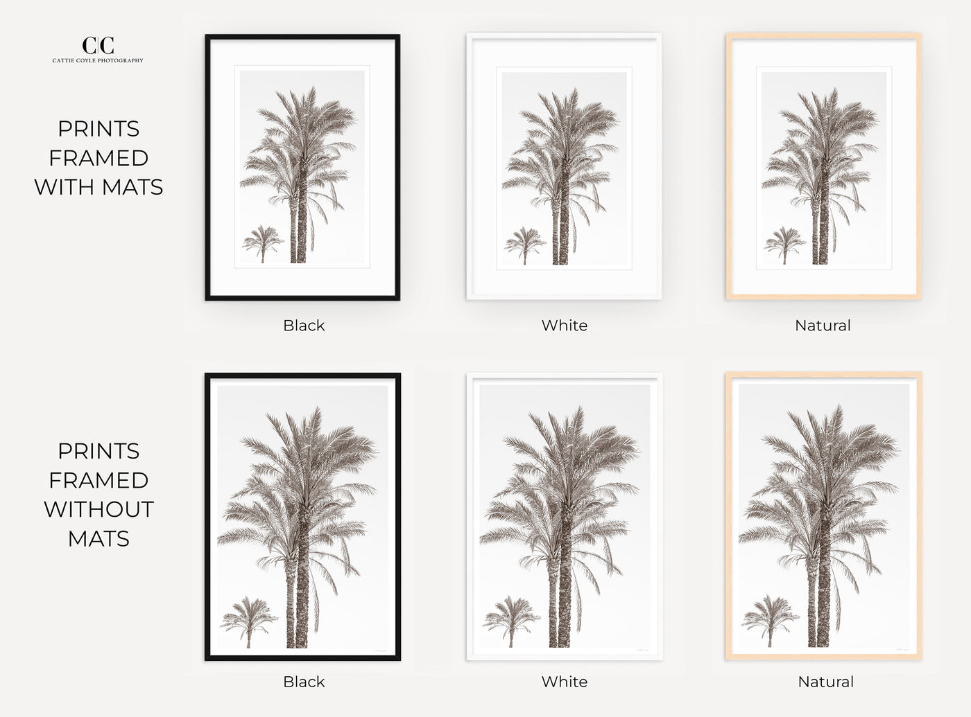 Framed black and white palm trees print by Cattie Coyle Photography