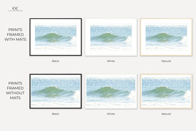 Framed ocean wave print by Cattie Coyle Photography
