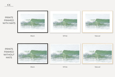 Framed ocean wave wall art by Cattie Coyle Photography