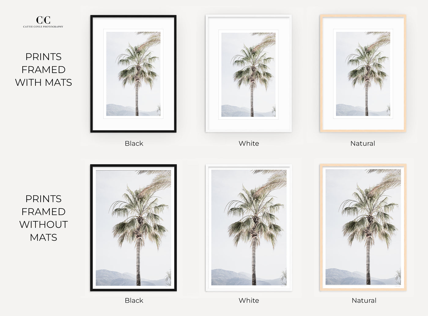 Framed palm tree print by Cattie Coyle Photography