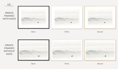 Framed surfing photography art prints by Cattie Coyle Photography