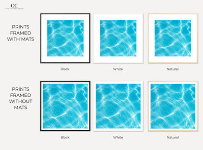 Framed swimming pool wall decor by Cattie Coyle Photography