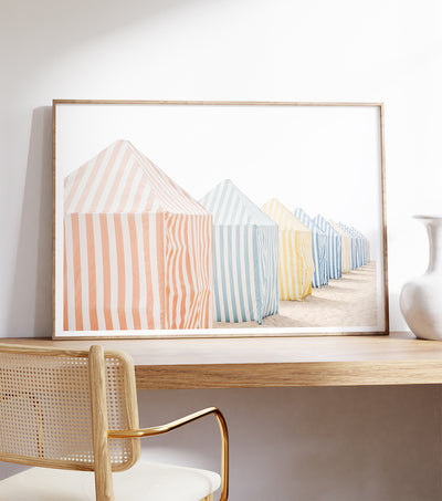 Large coastal wall art Cattie Coyle Photography on desk