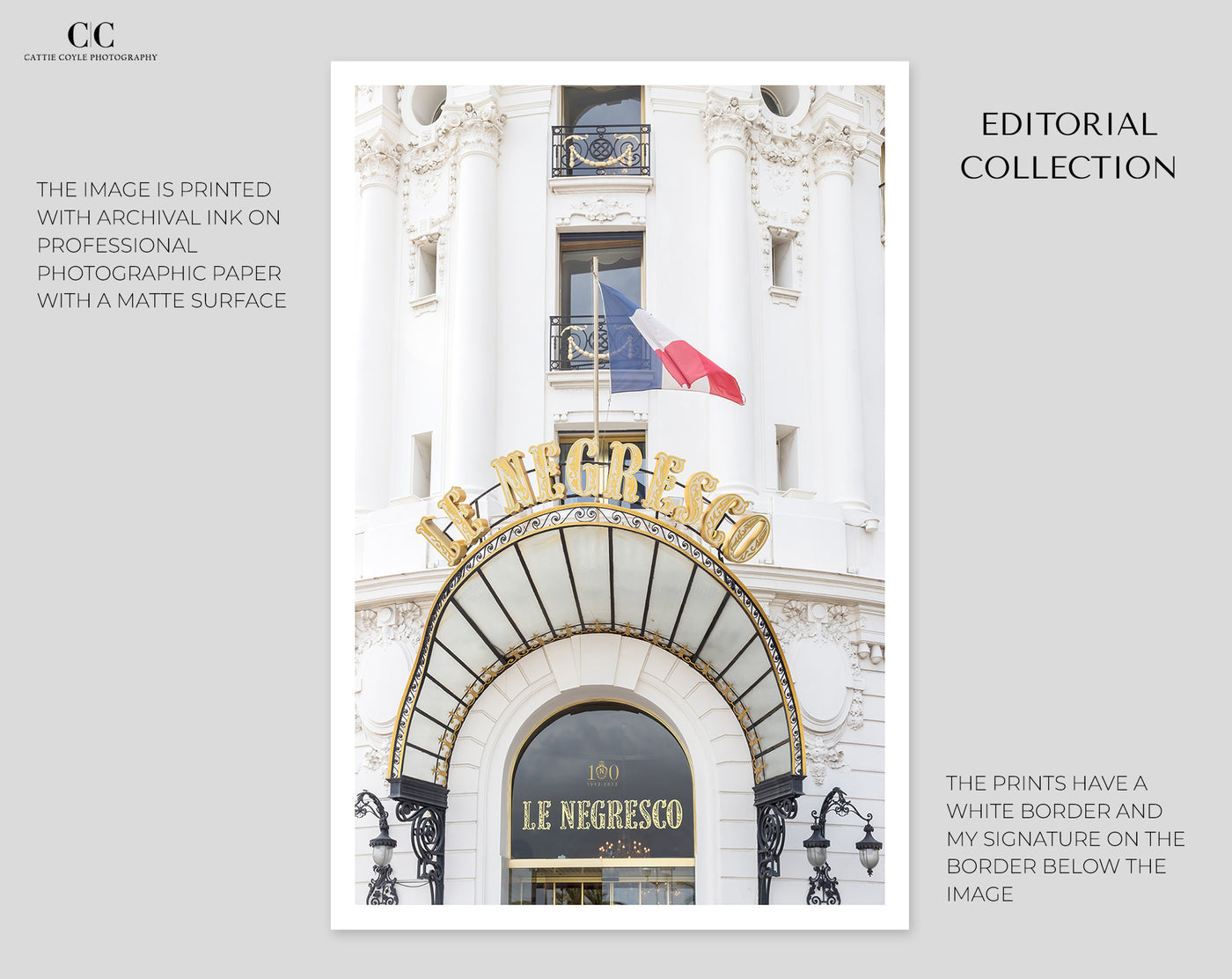 Le Negresco art print by Cattie Coyle Photography