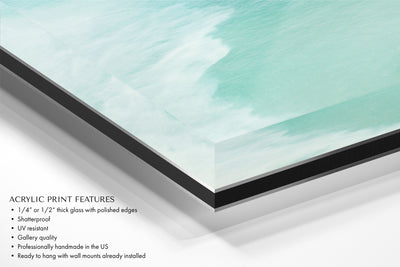 Magoito No 13 - 3 piece coastal acrylic glass wall art by Cattie Coyle Photography corner closeup