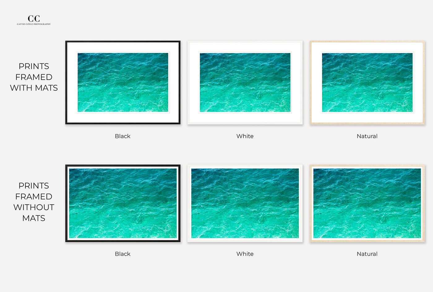 Mediterranean Shades of Green art print by Cattie Coyle Photography, framed
