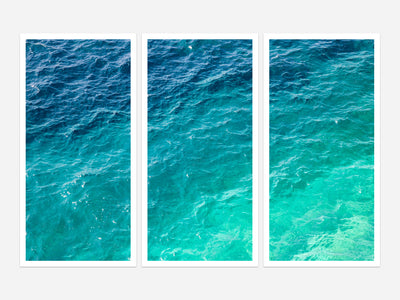 Mediterranean Shades of Teal - Fine art triptych by Cattie Coyle Photography