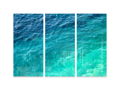 Mediterranean Shades of Teal No 1 - Three piece art set by Cattie Coyle Photography