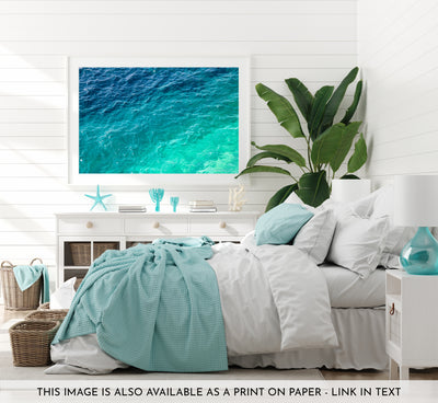 Mediterranean Shades of Teal No 1 - Fine art print by Cattie Coyle Photography in bedroom