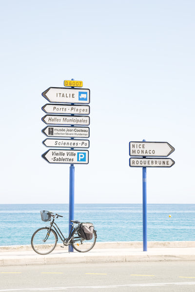 Menton, France - Bicycle wall art by Cattie Coyle Photography
