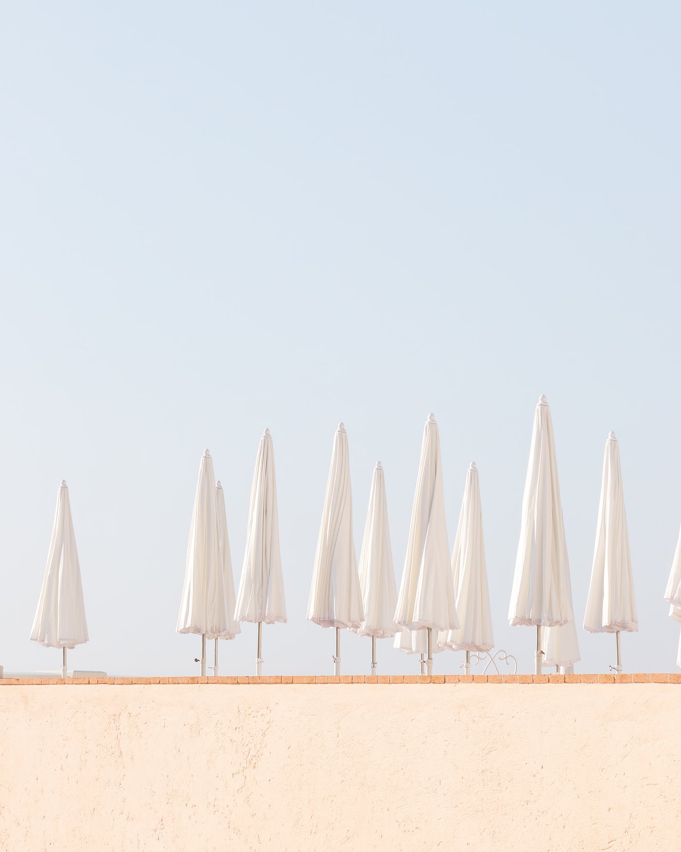 Morning in Beaulieu-sur-Mer - Umbrellas art print by Cattie Coyle Photography