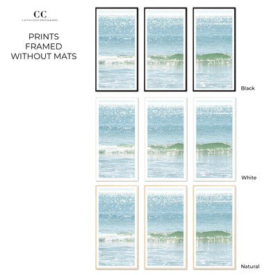 Ocean Waves No 11 - 3 piece wall art framed without mats by Cattie Coyle Photography