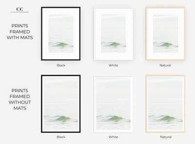 Framed ocean photography art prints by Cattie Coyle Photography