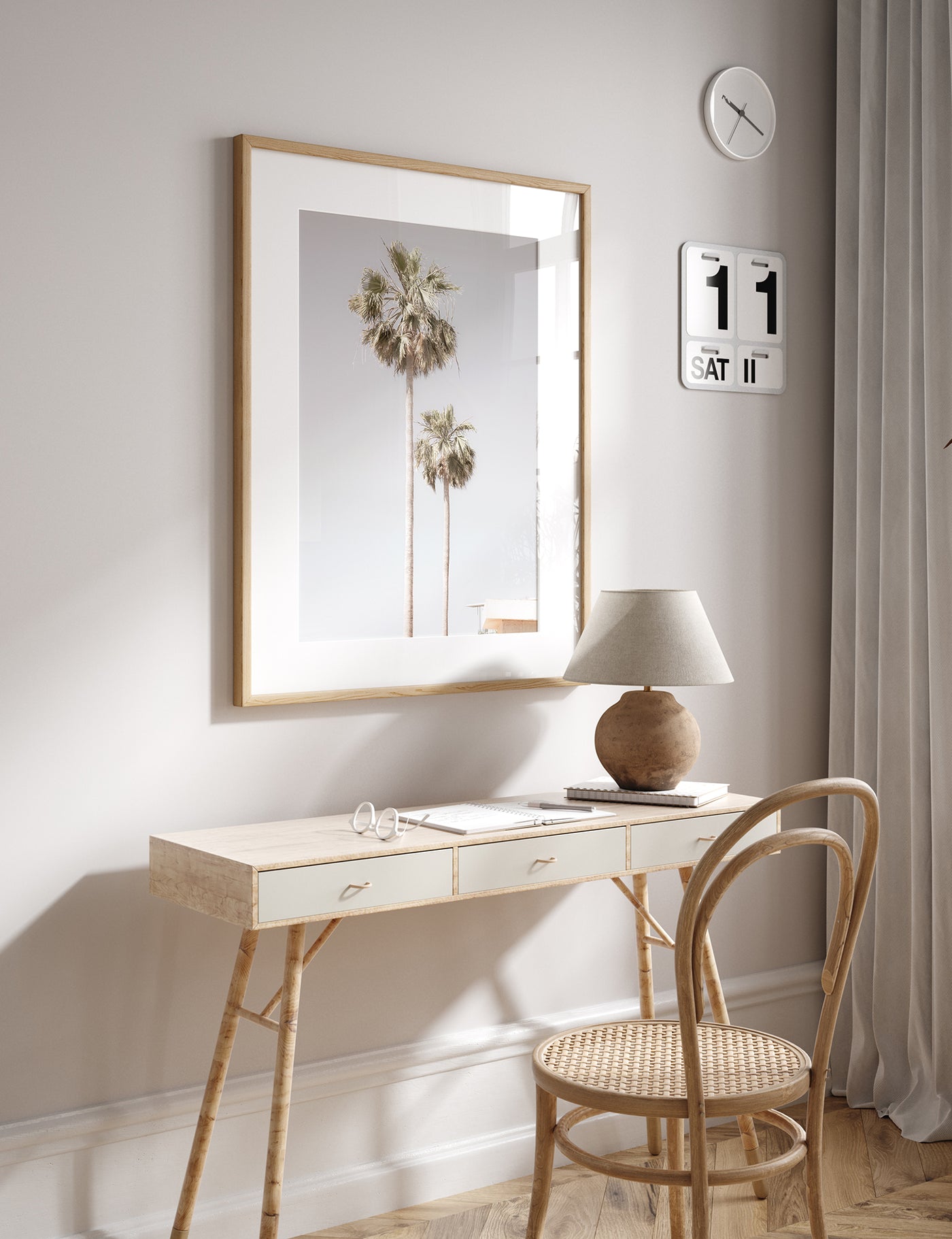 Palm Trees wall art by Cattie Coyle Photography in home office