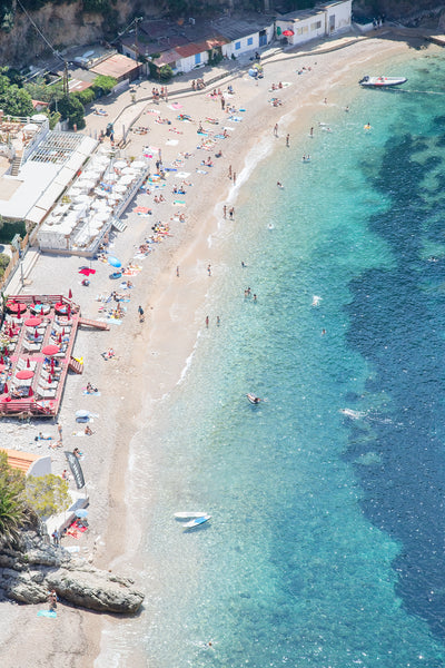 Plage Mala - Aerial beach photography art print by Cattie Coyle Photography