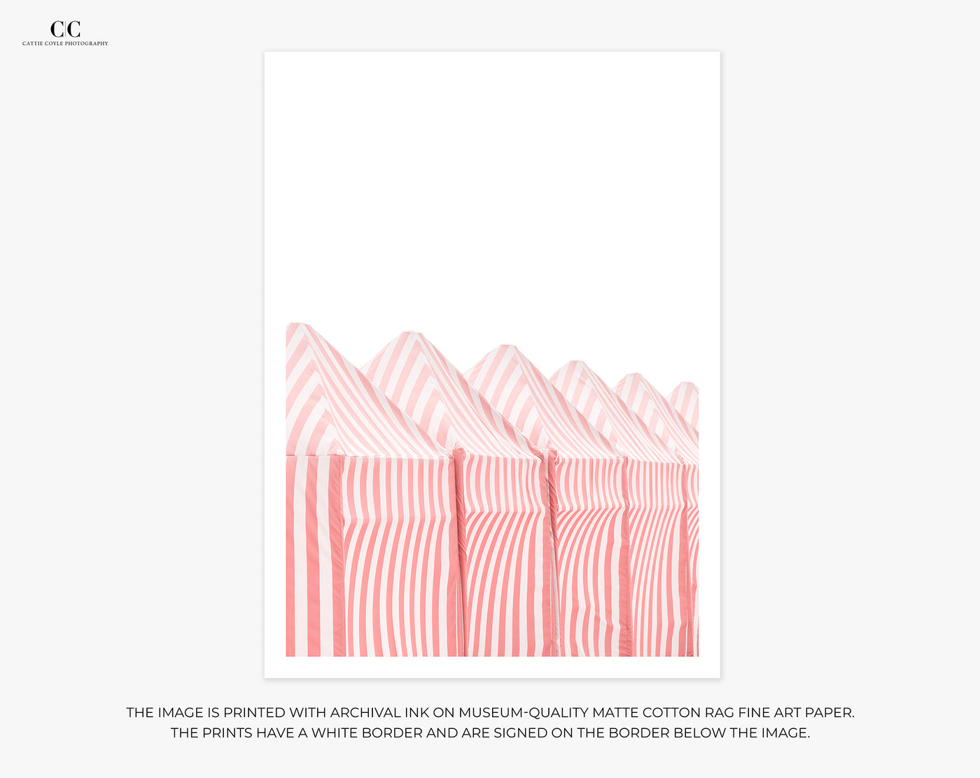 Red and white stripes art prints by Cattie Coyle Photography