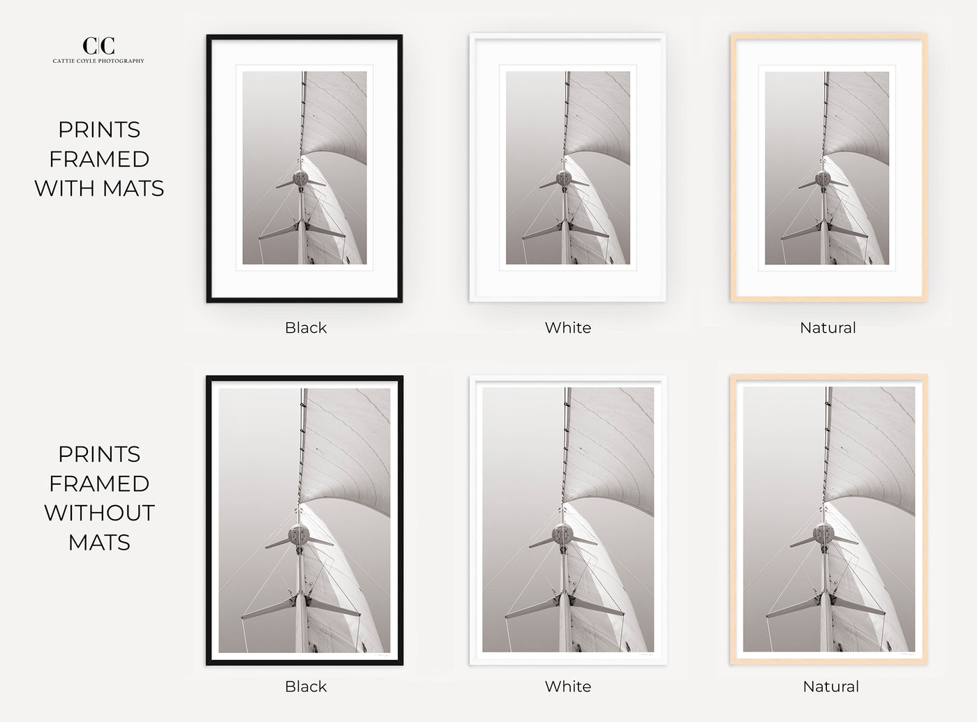 Sailing No. 2 - Framed nautical art prints by Cattie Coyle Photography