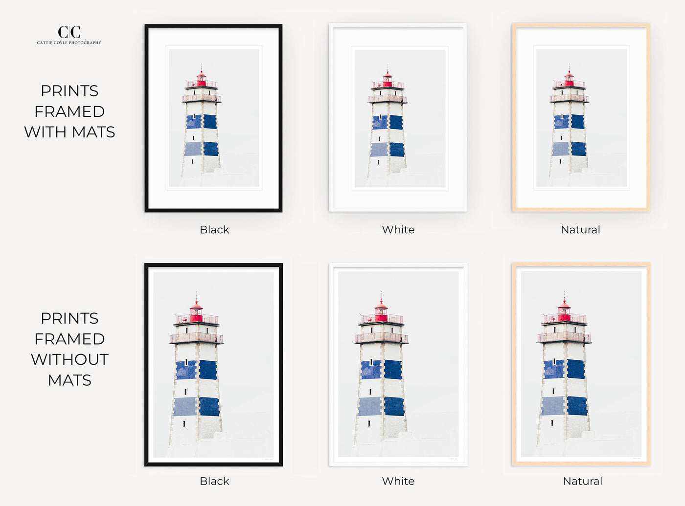 Santa Marta Lighthouse print by Cattie Coyle Photography, framed