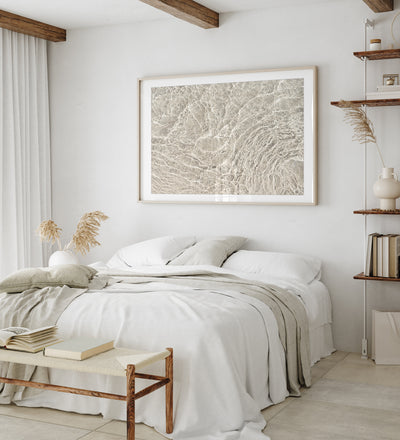Shallow Water No 15 - Large neutral art print by Cattie Coyle Photography in bedroom