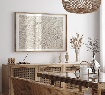 Shallow Water No 15 - Large neutral art print by Cattie Coyle Photography in dining room