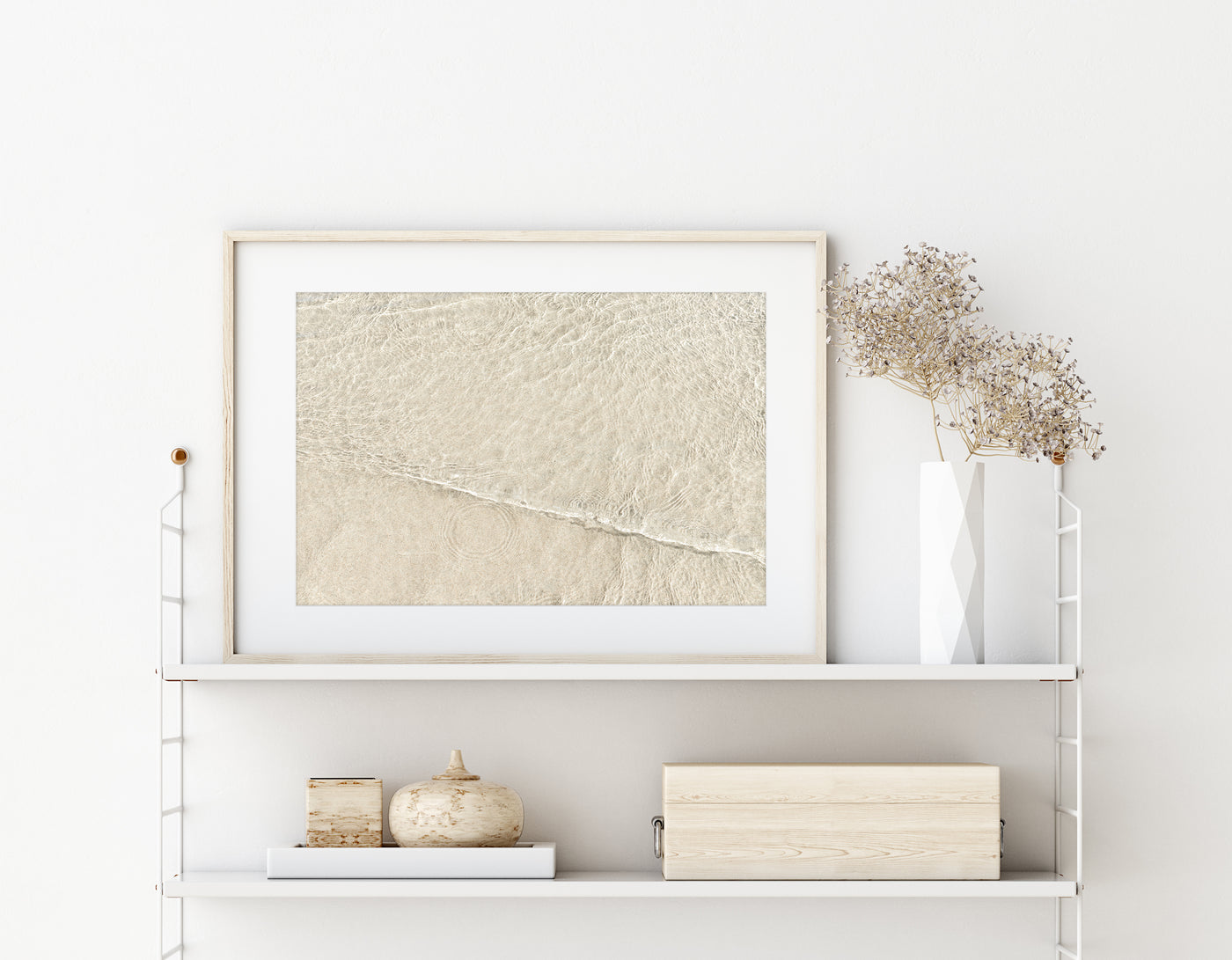 Shallow Water No 9 - Abstract art print by Cattie Coyle Photography on shelf
