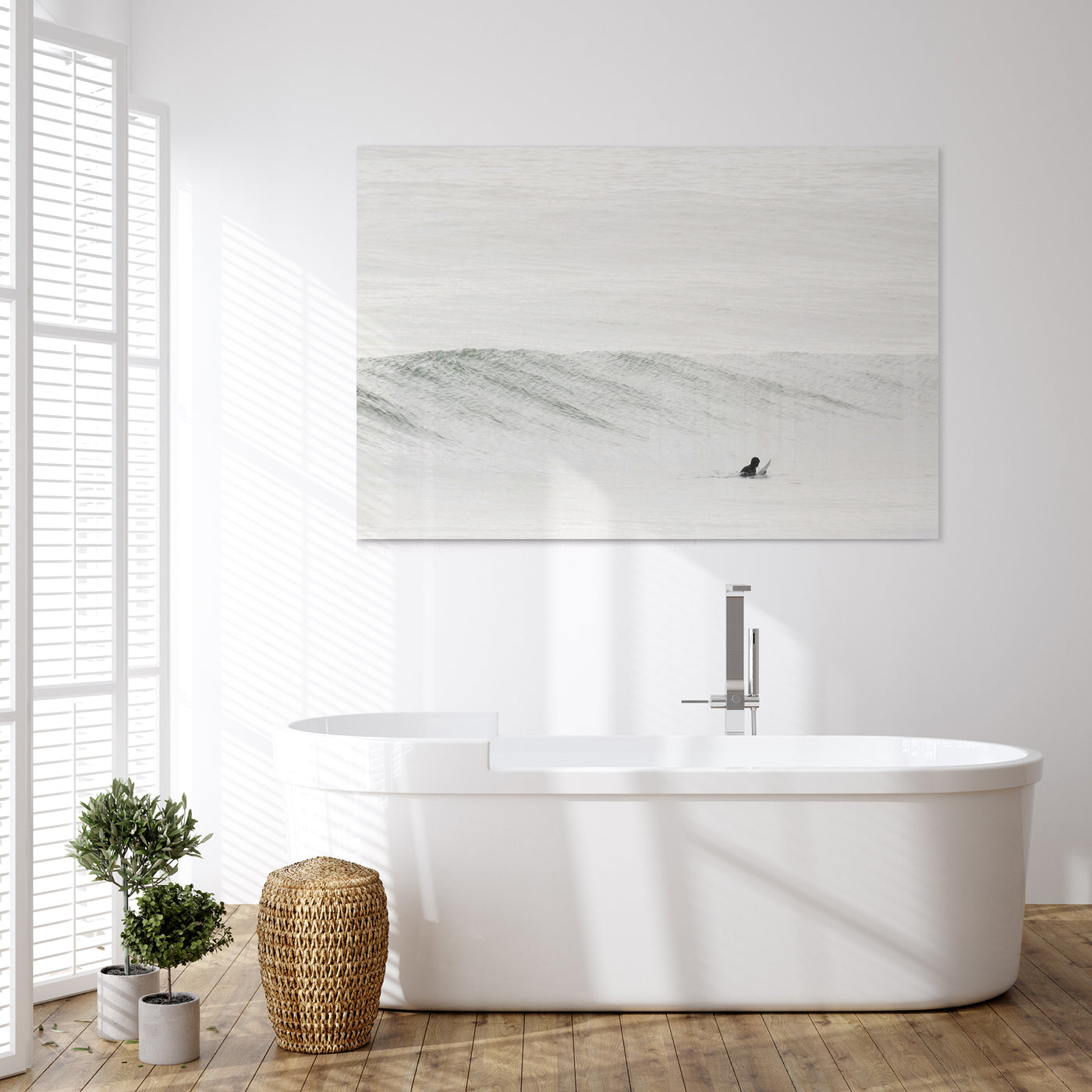 Surf art - Acrylic glass print by Cattie Coyle Photography in bathroom. Copyright 2017 - All rights reserved.