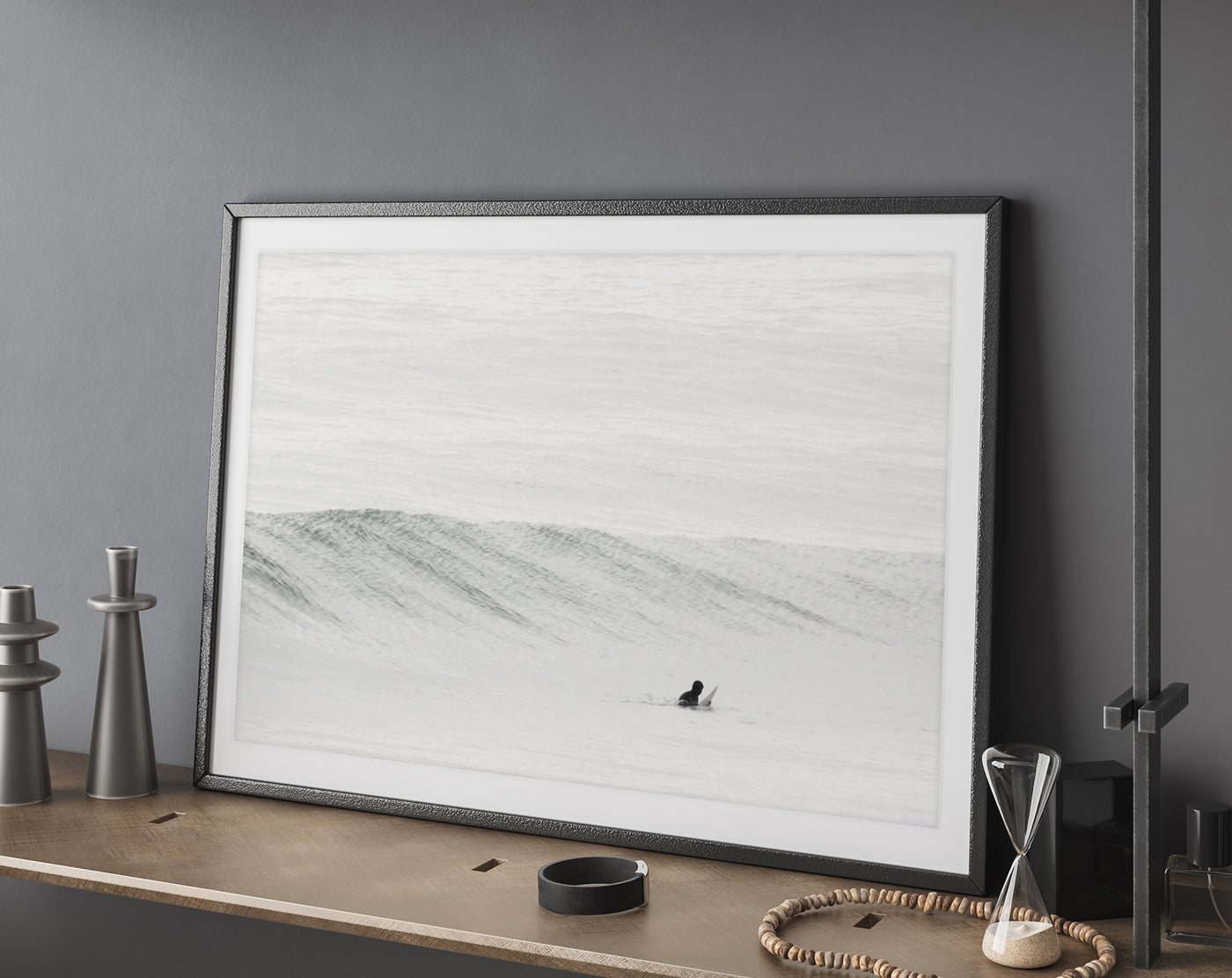 Surfing photography fine art print by Cattie Coyle Photography on shelf. Copyright 2017. All rights reserved.